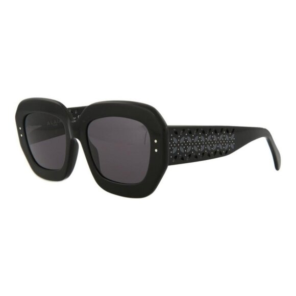 Alaia Womens Square/Rectangle Black Black Grey Fashion Designer Eyewear - Picture 1 of 4